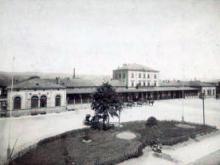  Bahnhof von Aschaffenburg, historische Aufnahme um 1890, Stadt- und Stiftsarchiv Aschaffenburg, Fotosammlung